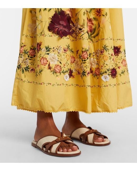 Gianvito Rossi Brown Paros Leather-Trimmed Canvas Slides