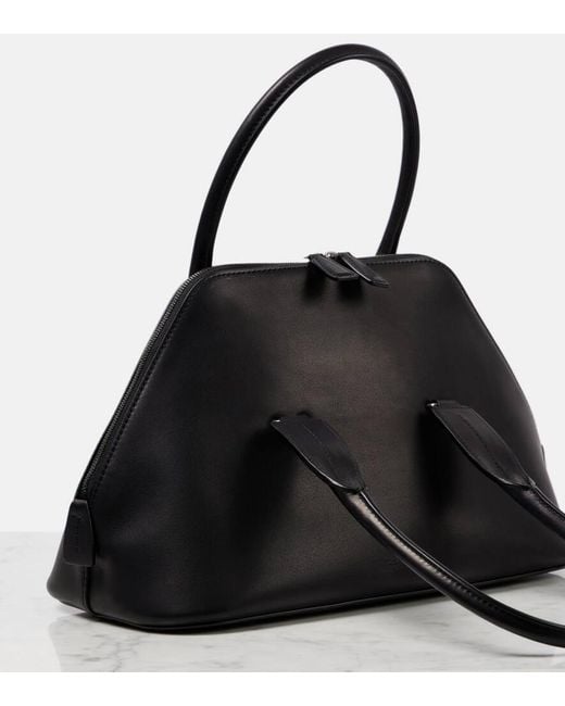 The Row Black Devon Medium Leather Tote Bag