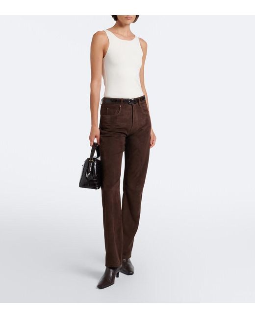 Arma Brown Suede Straight Pants