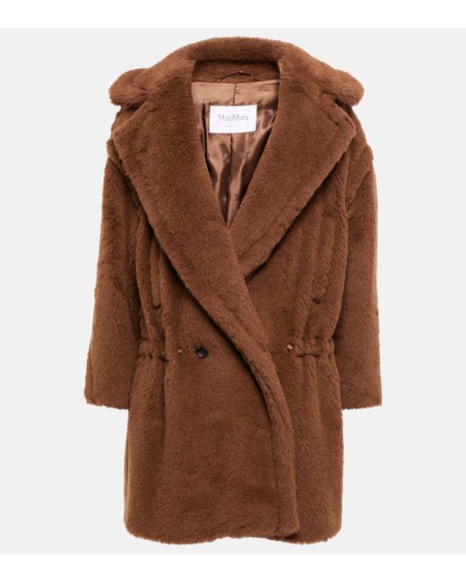 Max Mara Brown Mantel Nebula aus einem Alpakawollgemisch