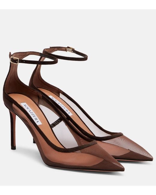 Aquazzura Brown Pumps Love Affair 85 Aus Mesh