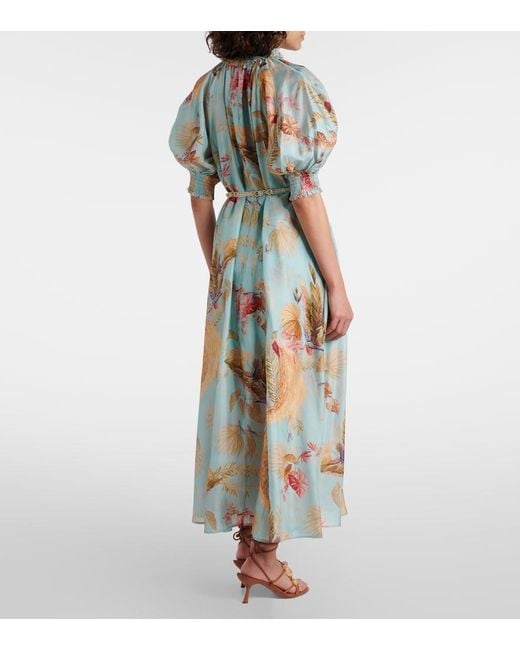 Zimmermann Multicolor Silk Palm Ascension Maxi Dress