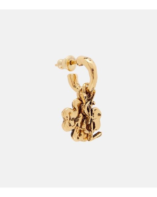 Saint Laurent Metallic Cassandre Lucky Charm Drop Earrings
