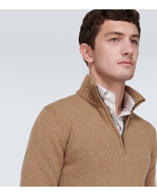 Loro Piana Brown Grafton Cashmere Sweater for men
