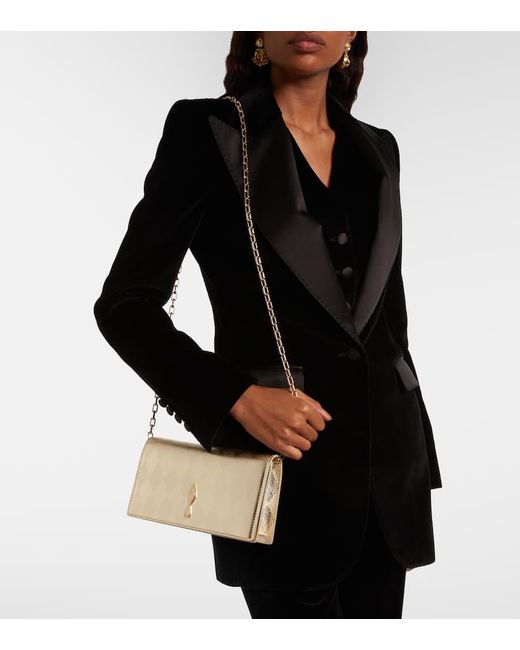 Christian Louboutin Natural Clutch Bettina Aus Metallic-Leder