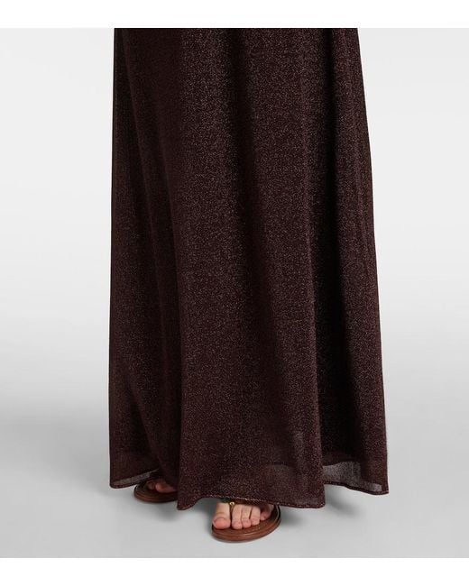 Oseree Purple Lumiere Cutout Halterneck Maxi Dress