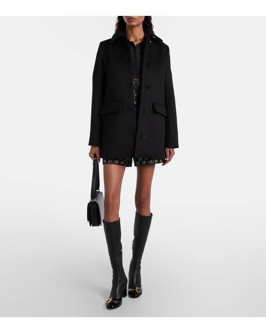 Gucci Black Stiefel Alfa Horsebit 75 Aus Leder