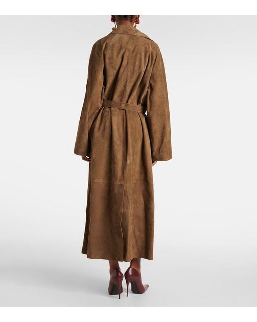 Magda Butrym Natural Suede Wrap Coat