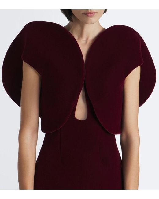 David Koma Purple Velvet Gown
