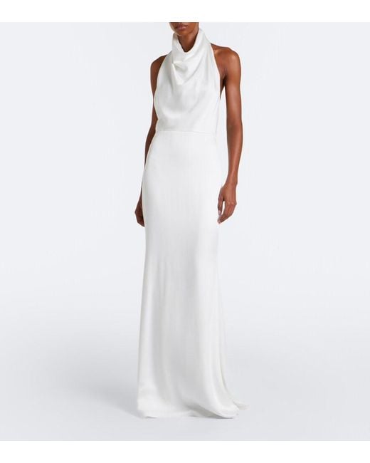 Givenchy White Open-Back Draped Gown