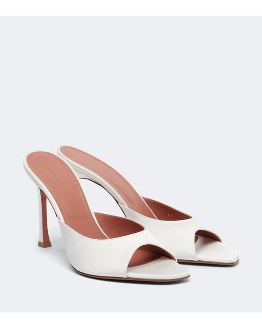 AMINA MUADDI Pink Alexa Satin Mules