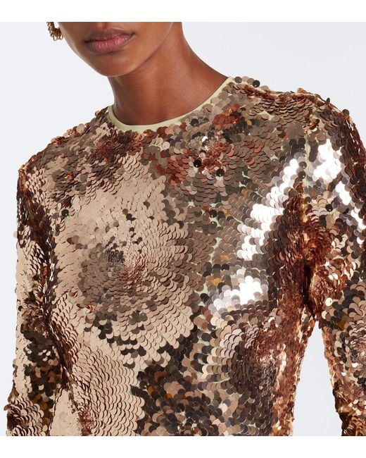 Rabanne Natural Sequined Gown
