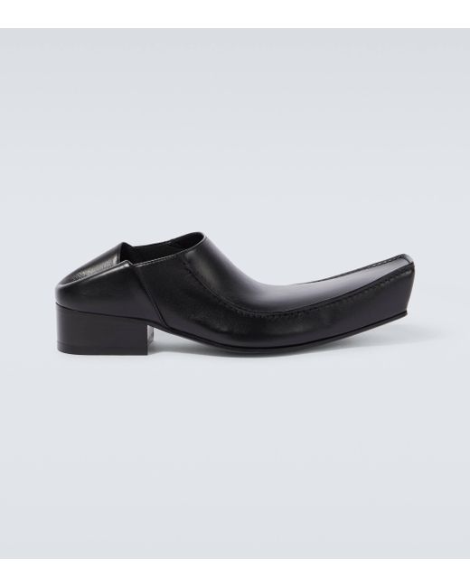 Balenciaga Black Romeo Leather Slippers for men