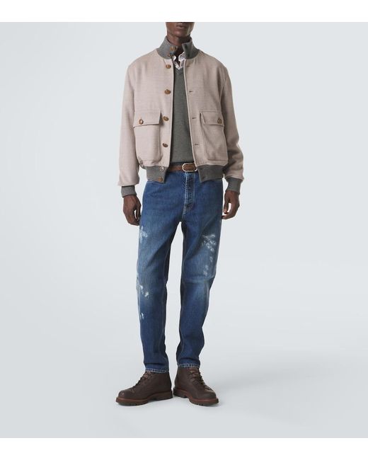 Brunello Cucinelli Gray Cashmere Sweater for men
