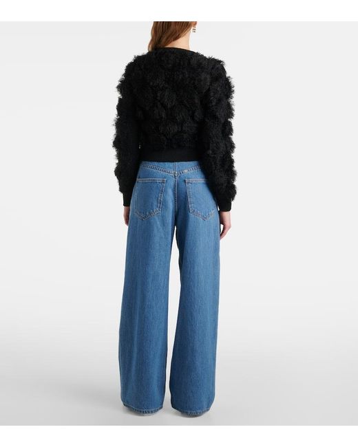 Givenchy Black Cropped-Pullover Pompom