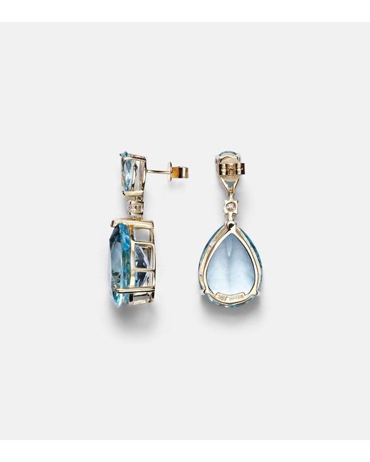 Mateo Blue Sophia 14Kt Earrings With Topaz And Diamonds