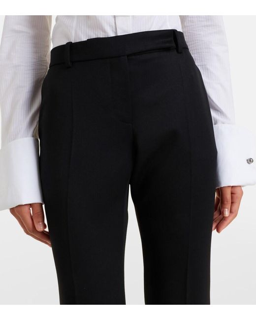 McQueen Black Wool Flared Pants