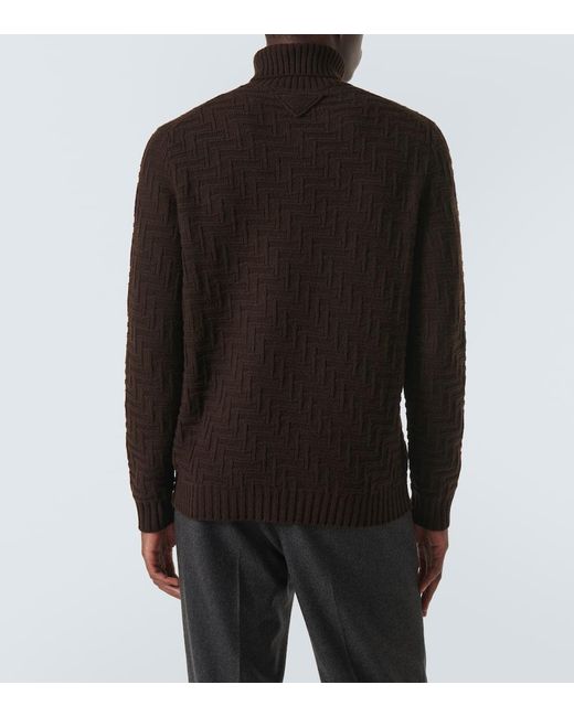 Prada Rollkragenpullover Aus Wolle Und Kaschmir in Brown für Herren