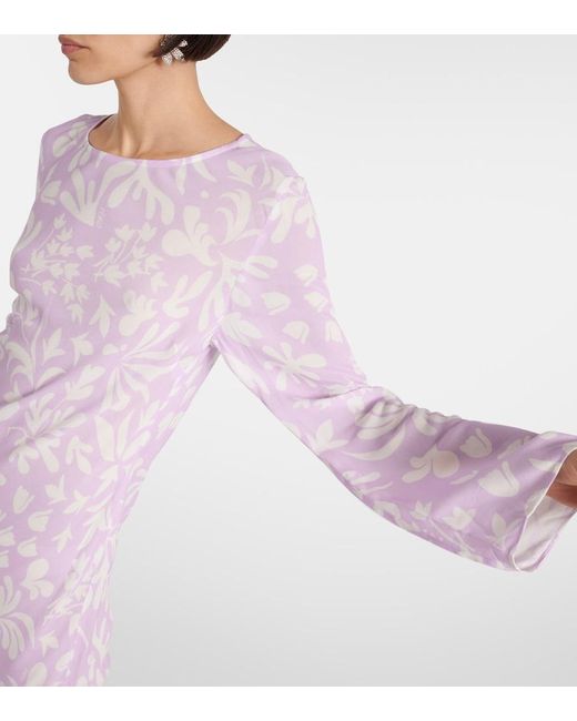 Rixo Purple Alondra Printed Maxi Dress