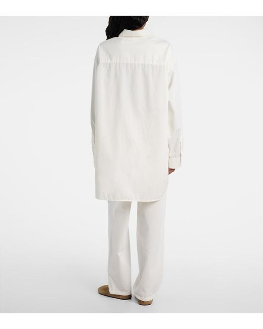 The Row White Luka Cotton And Cashmere Shirt