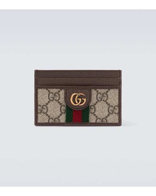 Gucci White Ophidia Leather-Trimmed Card Case for men