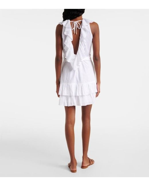 Melissa Odabash White Molly Open-Back Cotton Wrap Dress