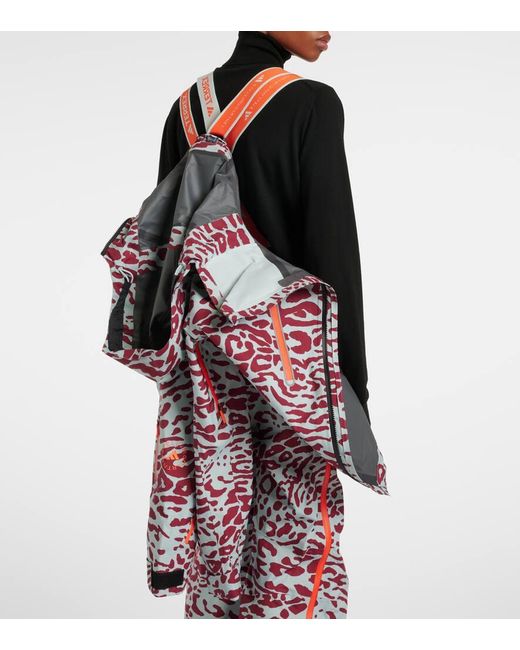 Adidas By Stella McCartney Red X Terrex Truenature 2L Leopard-Print Ski Jacket