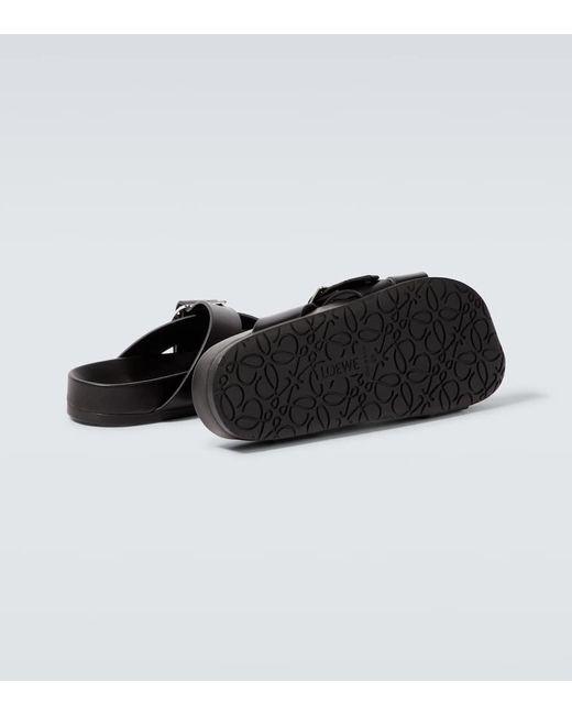 ◆LOEWE 最新作◆Paula's Ibiza Ease Buckle サンダル/Black◆ Loewe Paula's Ibiza Ease Buckle Leather Sandals in Black for