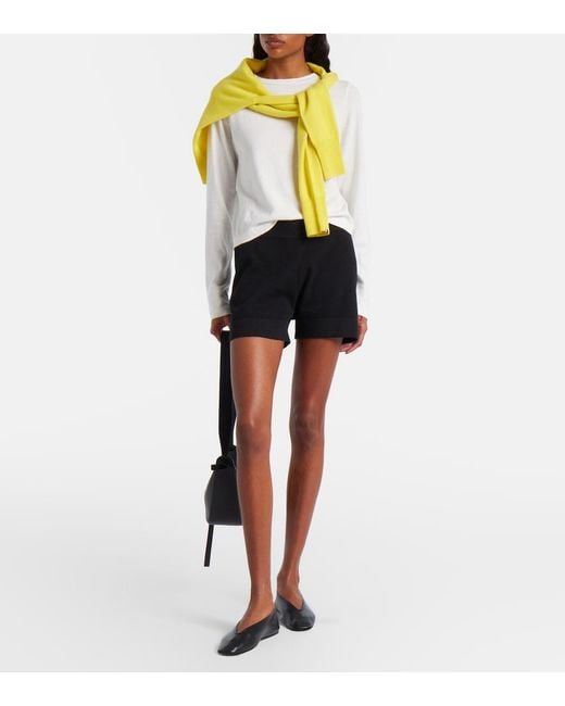 Extreme Cashmere White N°451 Lisa Cotton And Cashmere Top