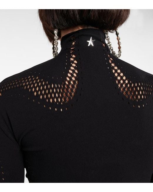 Mugler Black Top Aus Mesh