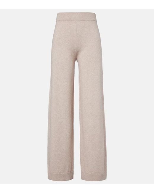 Jardin Des Orangers Natural Cotton And Cashmere Wide-Leg Pants