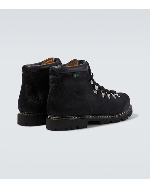 Junya Watanabe Black Paraboot Calf Hair Lace-Up Boots for men