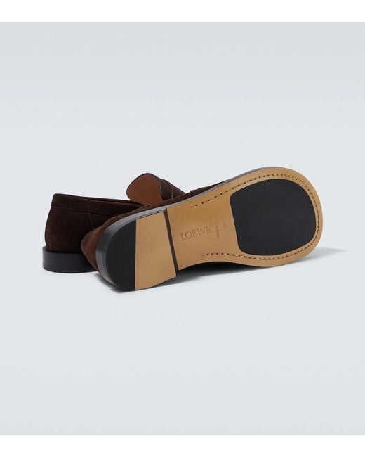 Loewe Loafers Campo Aus Veloursleder in Brown für Herren
