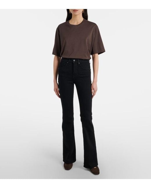 Veronica Beard Black Beverly High-Rise Flared Jeans