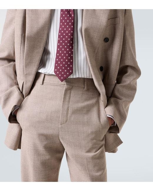 Saint Laurent Natural Wool Suit Pants for men