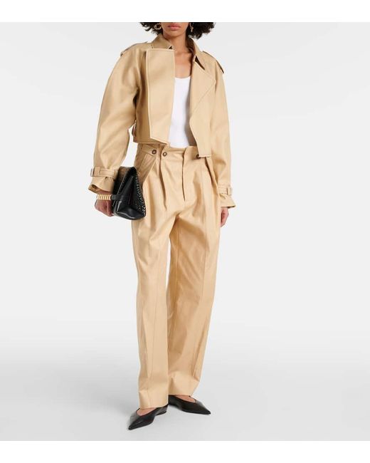 Victoria Beckham Natural Cropped-Jacke aus Gabardine