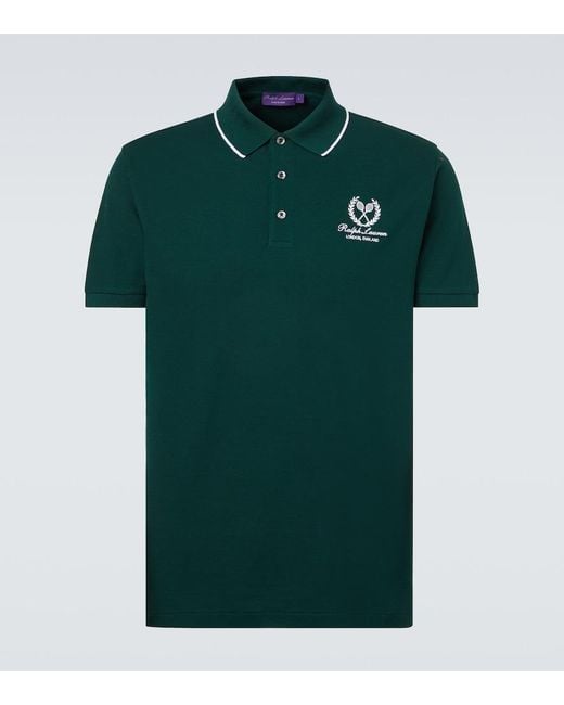 Ralph Lauren Green Logo Cotton Pique Polo Shirt for men