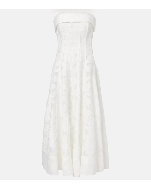 Jonathan Simkhai White Imogen Jacquard Bustier Dress