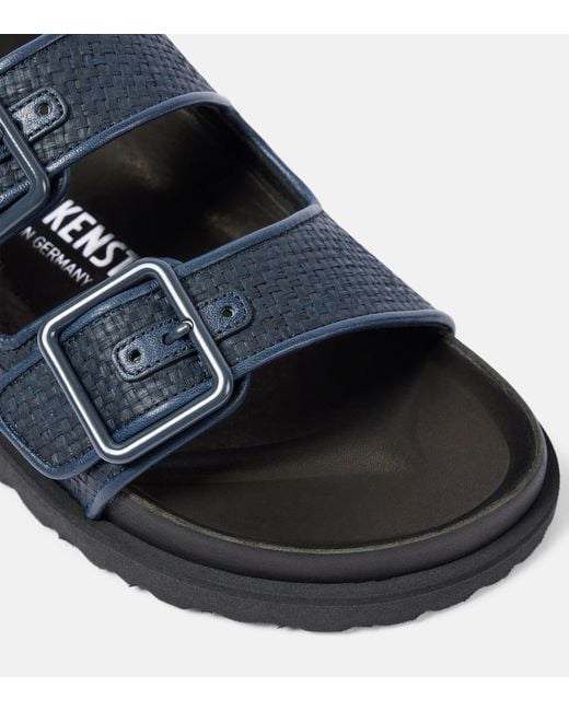 Birkenstock Blue Milano Luxe Raffia Sandals