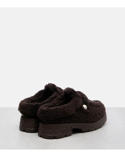 Jimmy Choo Black Shea Shearling Platform Mules