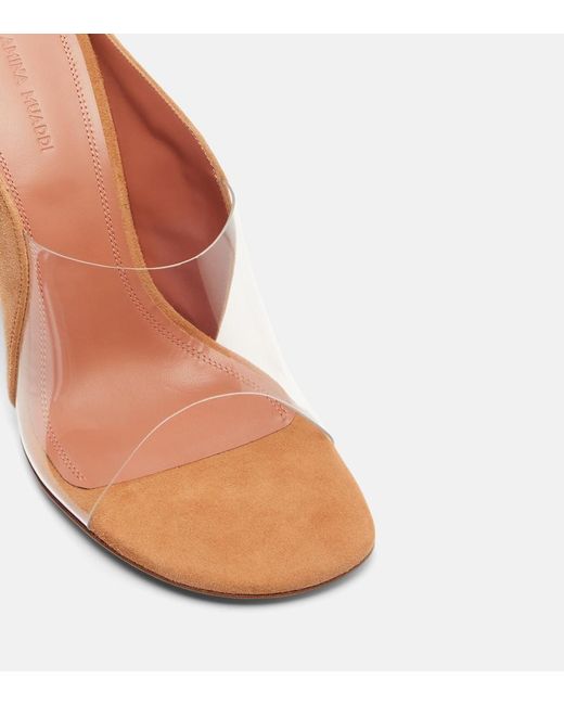 AMINA MUADDI Brown Mackenzie Pvc And Suede Mules