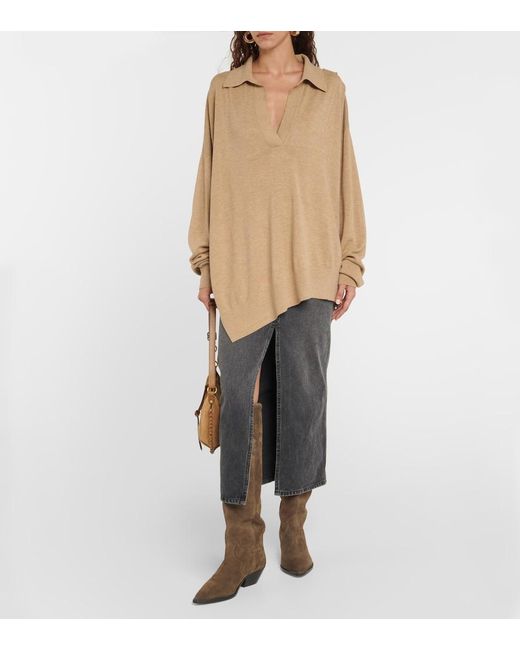 Isabel Marant Natural Giliane Wool-Blend Jersey Sweater