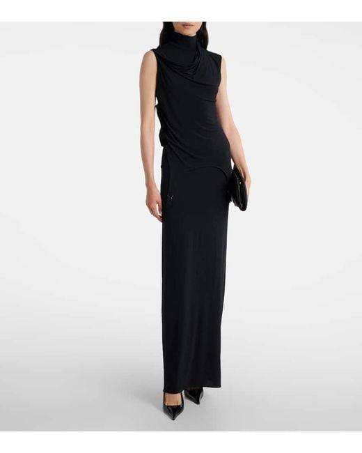 Jean Paul Gaultier Blue Maxikleid Aus Jersey