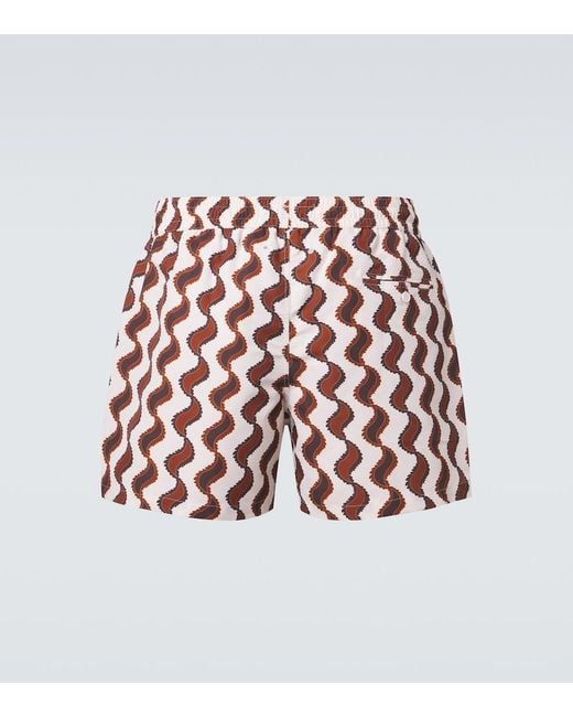 Frescobol Carioca Red Rio Printed Swim Trunks for men