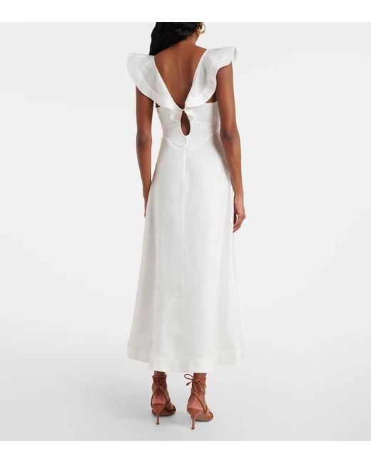 Abito Midi Rhiannon di Zimmermann in White