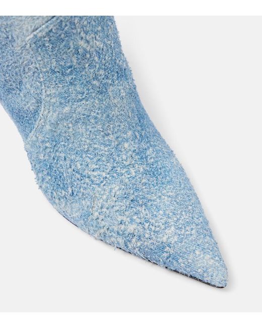 Paris Texas Blue Paloma 95 Denim Knee-High Boots