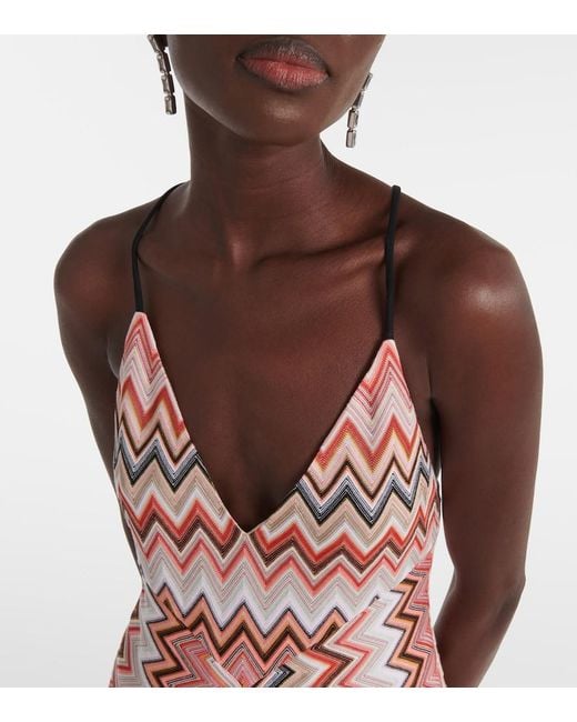 Missoni Multicolor Multicolour Vibrant Zigzag Maxi Dress