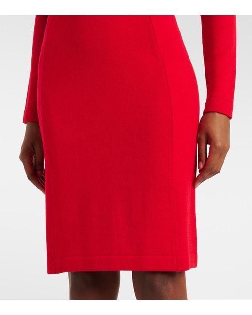 Vivienne Westwood Red Knitted Wool Midi Dress