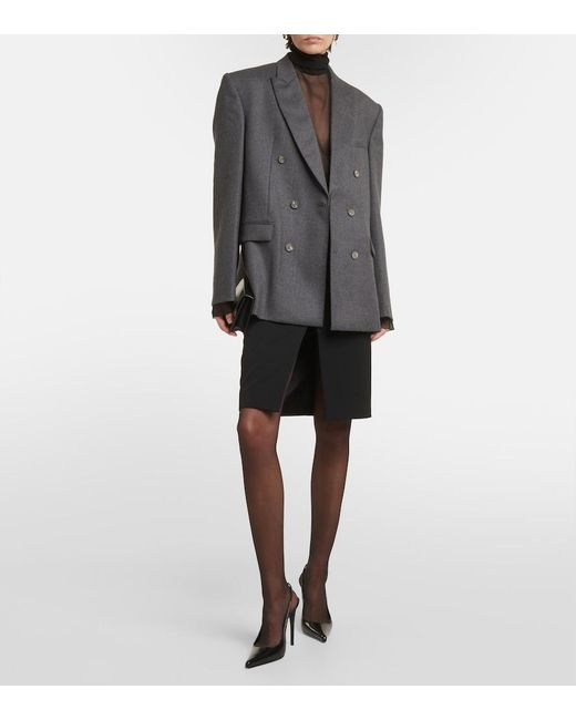 Wardrobe NYC Black Double-Breasted Wool Blazer