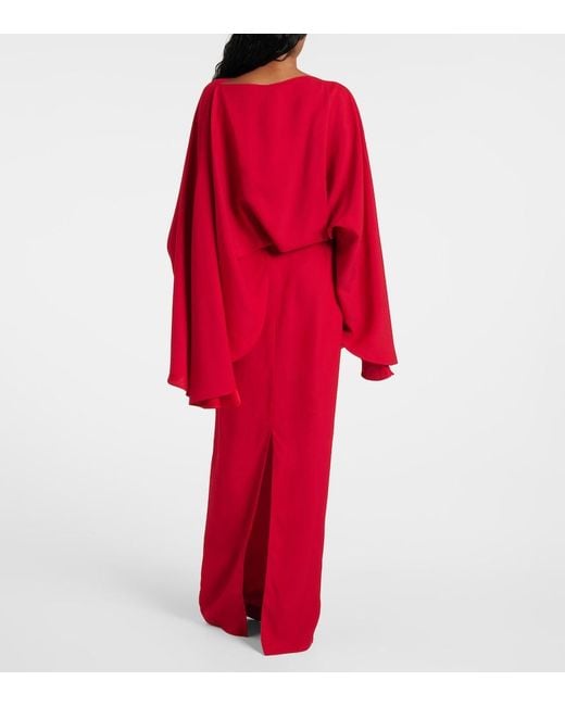 ‎Taller Marmo Red Eolia Crepe Cady Gown
